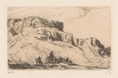 Caravane de chameaux dans un paysage désertique - Marius Bauer (signed by artist)