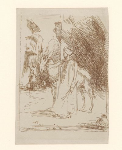 Homme avec un âne - Marius Bauer