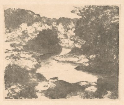 Paysage vallonné avec rivière - Marius Holleman