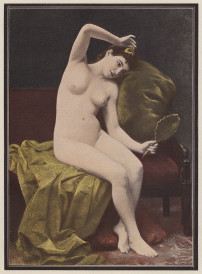 Coquetterie, femme avec un miroir - Marius Vasselon