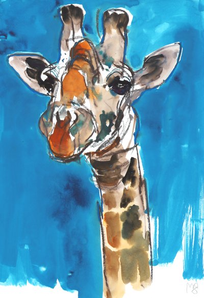 Girafe sous ciel bleu, 2018 - Mark Adlington