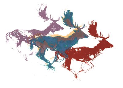 Trois daims, 2015 (sérigraphie) - Mark Adlington