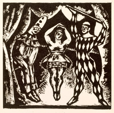 Harlequinade, gravure sur bois par Roger Fry - Mark Gertler