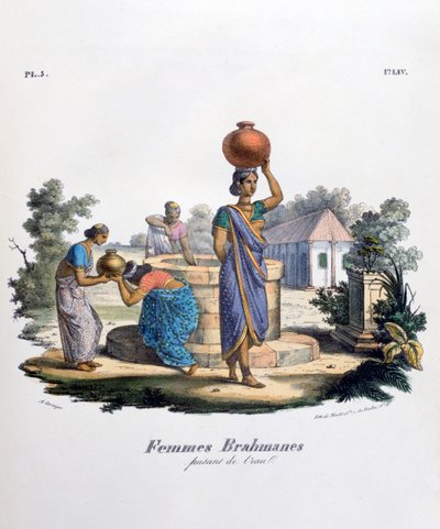 Femme brahmane collectant de l