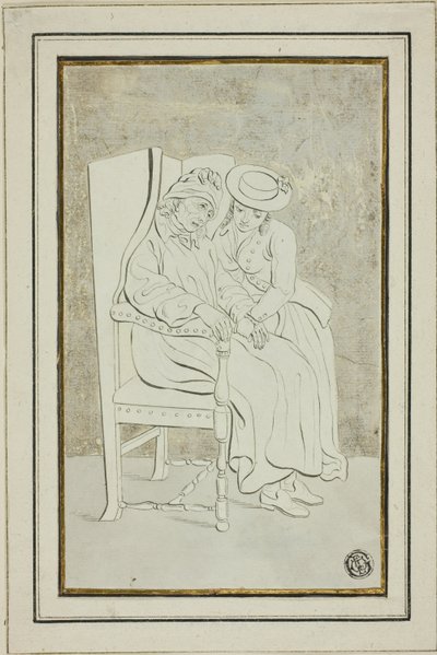 Vieil homme et jeune femme - Marquand Fidel Dominikus Wocher