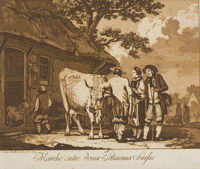 Deux paysans suisses négocient - Marquand Fidel Dominikus Wocher