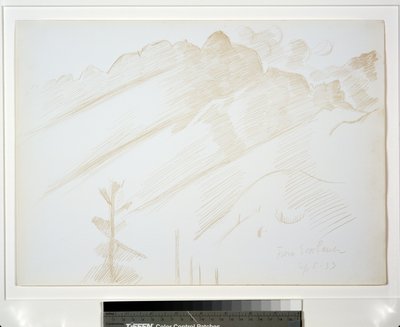 Paysage de montagne avec nuages et arbres - Marsden Hartley