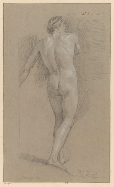 Nu masculin debout, vu de dos (2e prix 1766) - Marten Houtman