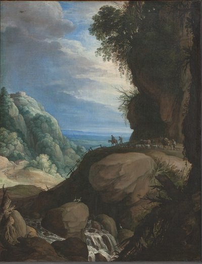 Paysage de montagne italien avec bergers - Marten Ryckaert