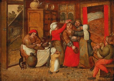 Préparation pour le lit nuptial, années 1570 - Marten van Cleve the Elder