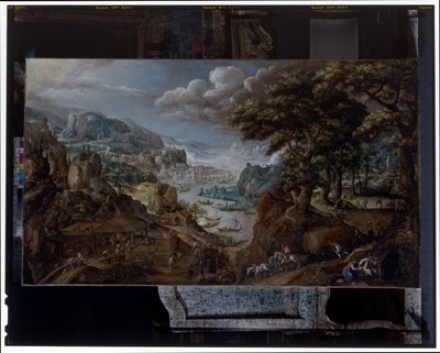 Un paysage avec une fonderie de fer - Marten van Valckenborch