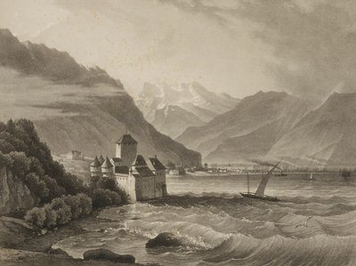 Chateau de Chillon; vu du cote de Vevey - Martens