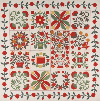 "Album Quilt", Baltimore, Maryland, vers 1861 - Martha E. Keech