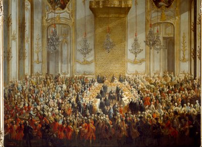 Banquet officiel organisé pour le mariage de la Princesse Isabelle de Parme avec l