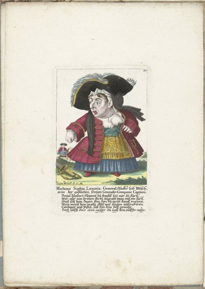 La naine Madame Sophia Luxuria, vers 1710 - Martin Engelbrecht (attributed to)