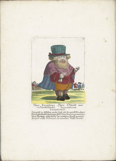 Le nain Oswald de Stroblbardt, ca. 1710 - Martin Engelbrecht (attributed to)