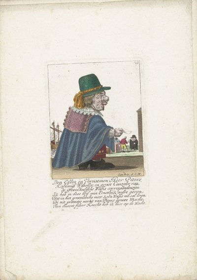Le nain Piters Kahlmüß Wisseller en tant que baleinier, vers 1710 - Martin Engelbrecht (attributed to)