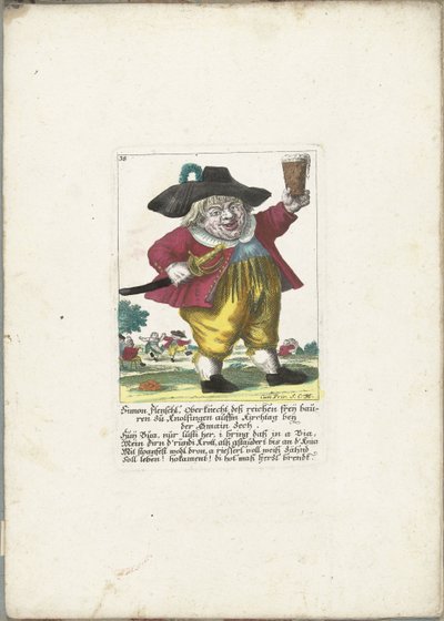 Le nain Simon Flenschl, ca. 1710 - Martin Engelbrecht (attributed to)