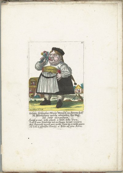La naine Ursula Schleglin, vers 1710 - Martin Engelbrecht (attributed to)