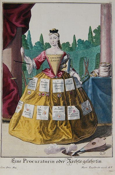 Une femme procureur, vers 1735 - Martin Engelbrecht