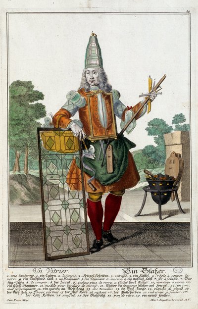 Un vitrier, gravure de Martin Engelbrecht - Martin Engelbrecht