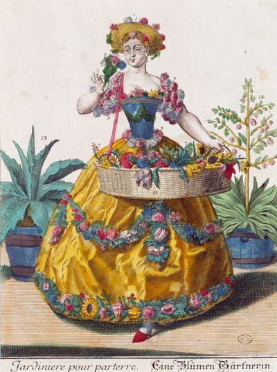 Jardinier, gravure de Assemblage des nouveau manouvries habilles par Martin Engelbrecht, Allemagne - Martin Engelbrecht