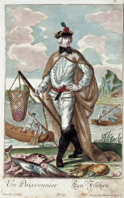 Métier : Un arbre à poissons. Gravure de Martin Engelbrecht - Martin Engelbrecht