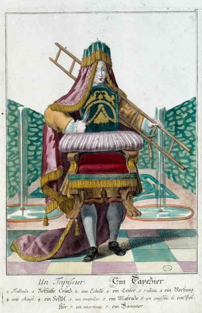 Métier : une tapisserie. Gravure de Martin Engelbrecht - Martin Engelbrecht