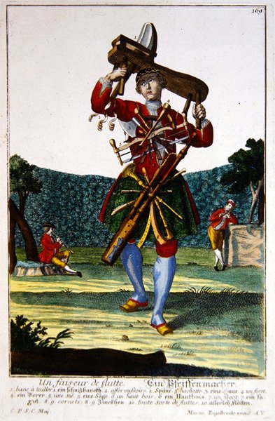 Le fabricant de flûtes, vers 1735 - Martin Engelbrecht