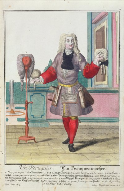 Le perruquier, publié à Augsbourg, vers 1735 - Martin Engelbrecht