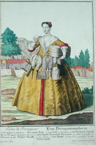 La femme du perruquier, publiée à Augsbourg, vers 1735 - Martin Engelbrecht