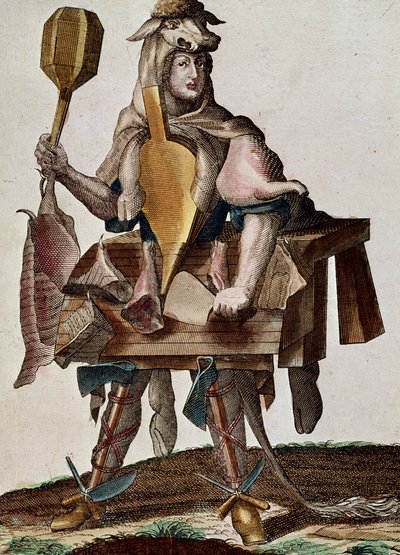 Le boucher, gravure de l