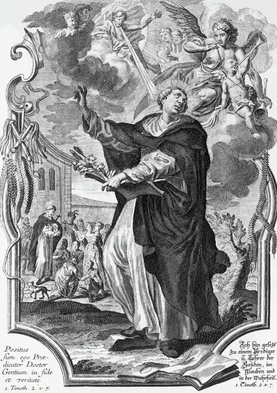 Vincent Ferrier (1350-1419), dominicain espagnol, gravure de Martin Engelbrecht (1684-1756) - Martin Engelbrecht