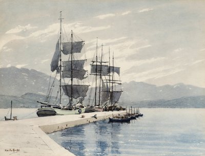 Navires à voile à un quai - Martin Hardie