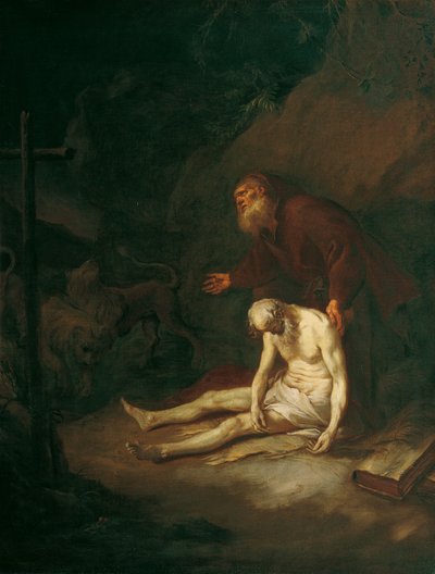 Les saints ermites Antoine et Paul - Martin Johann Schmidt