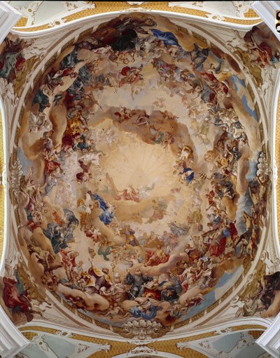 Vue des fresques de Martin Knoller (1725-1804) décorant le dôme de l