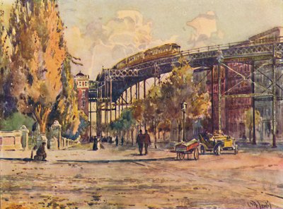 Chemin de fer surélevé, New York, 1916 - Martin Lewis