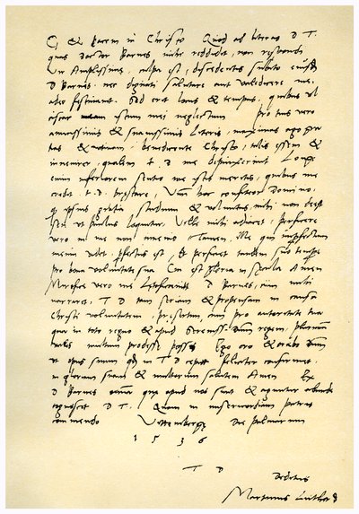 Lettre de Martin Luther à Thomas Cromwell, 9 avril 1536 - Martin Luther