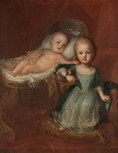 French : Prince Johann Theodor, fils de Max Emanuel, avec un de ses frères Johann Theodor of Bavaria and his brother - Martin Maingaud