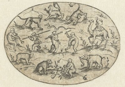 Ovale avec quatorze animaux - Martin Pleginck