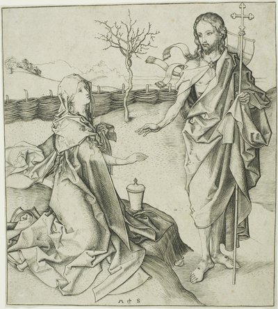 Le Christ apparaissant à Madeleine—Noli Me Tangere - Martin Schongauer