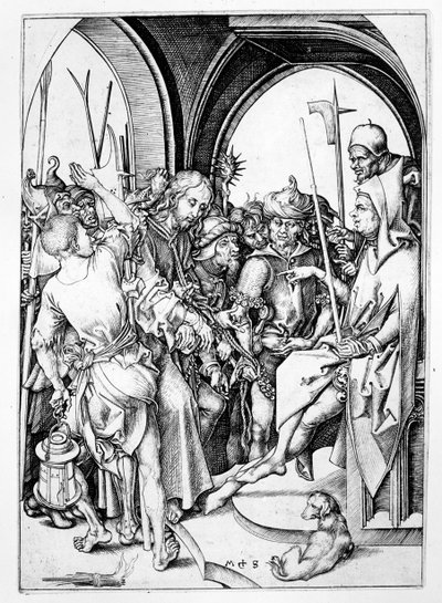 Christ devant Anne (gravure) - Martin Schongauer