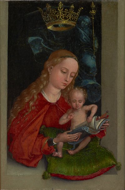 Madone et enfant dans une fenêtre, vers 1485-1490 (huile sur panneau) - Martin Schongauer