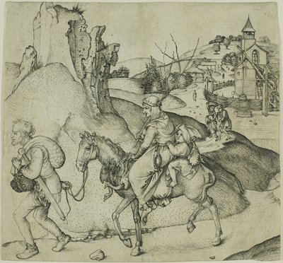 Famille de paysans se rendant au marché - Martin Schongauer