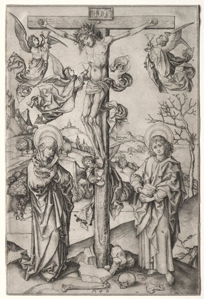La Crucifixion avec quatre anges - Martin Schongauer