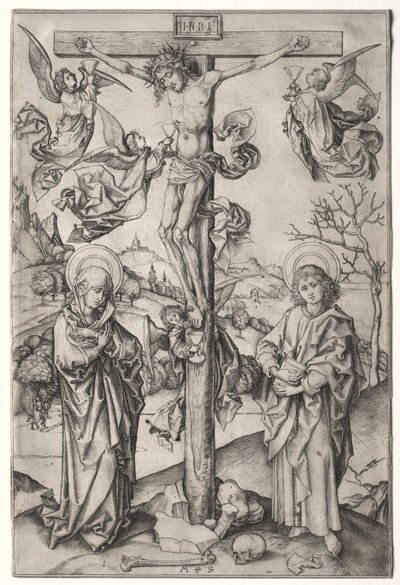 La Crucifixion avec quatre anges - Martin Schongauer