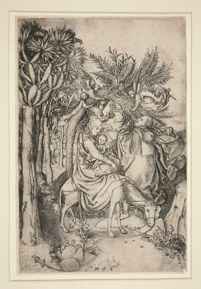 La Fuite en Égypte, de la série La Vie de la Vierge - Martin Schongauer