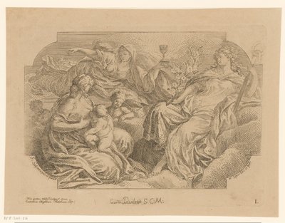 Personnifications féminines de trois vertus divines (Plafond de la Sacrestia di Solimena) - Martin Speer