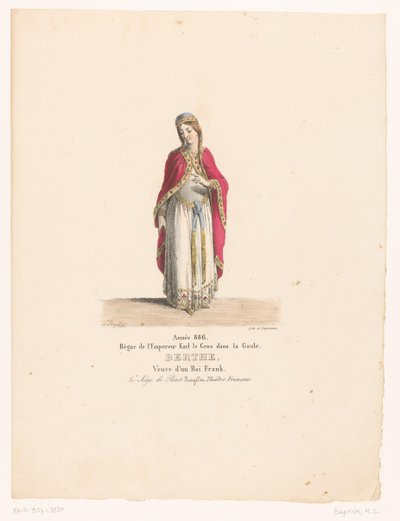 Costume de la reine Berthe de la tragédie Le Siège de Paris - Martin Sylvestre Baptiste