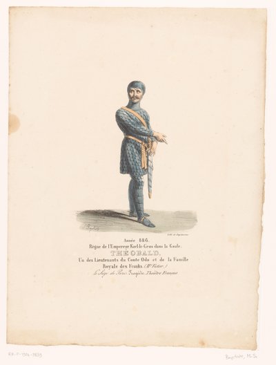 Costume du chevalier Théobald de la tragédie Le Siège de Paris - Martin Sylvestre Baptiste